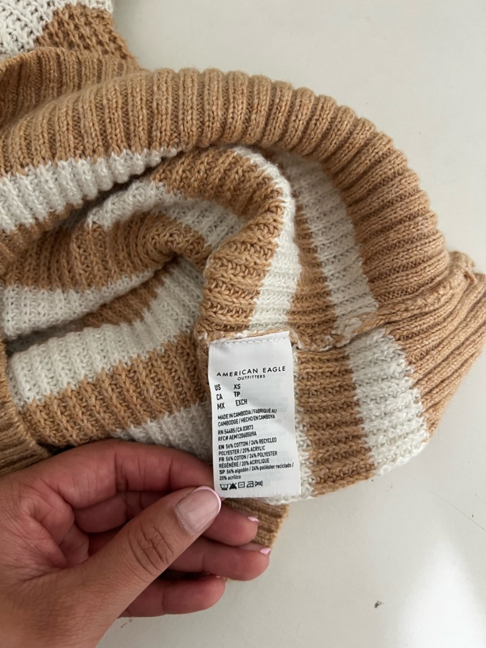 American Eagle Striped Collared Sweater Size XS - Picture 9 of 9